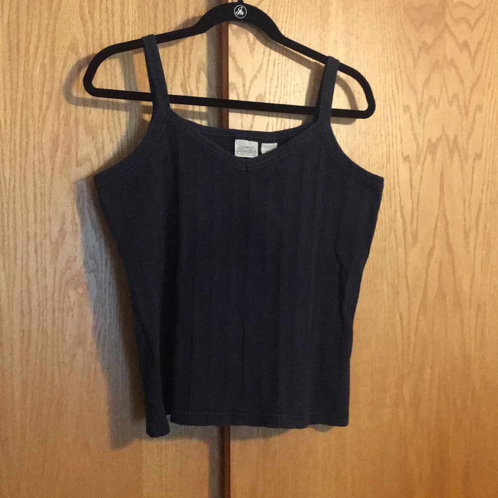 Vintage 90s St John’s Bay ribbed knit tank top faded black